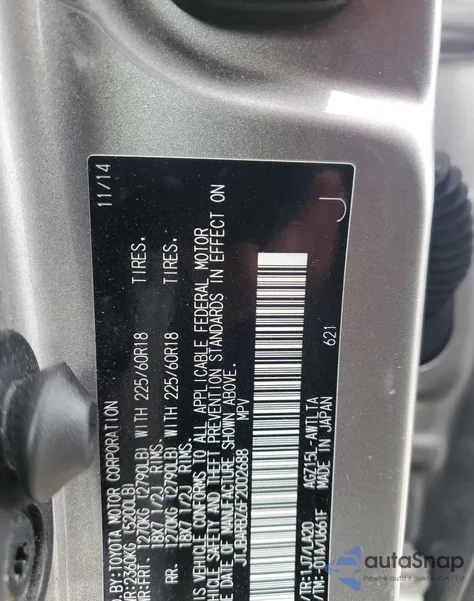 2015 Lexus Nx 200T z USA, uszkodzony, nr VIN JTJBARBZ6F2002688